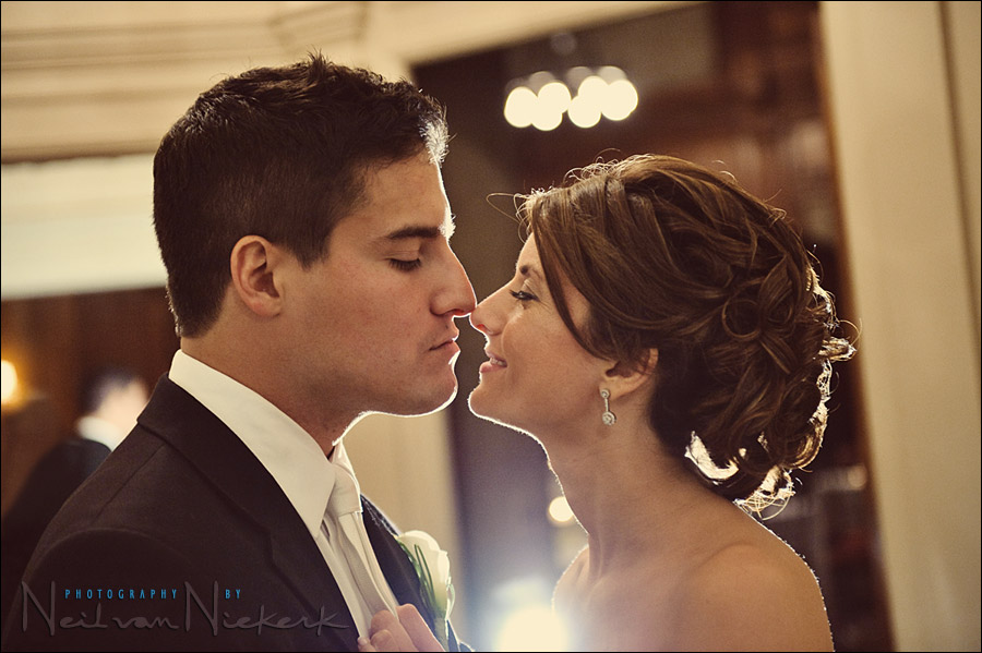 wedding photography using video light for romantic portraits