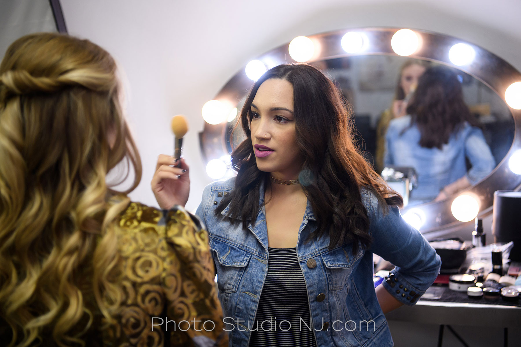 NJ photo studio rental mirrored make-up table