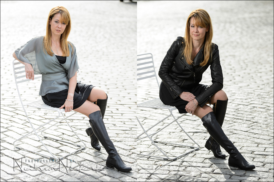 Young alternative girl wearing sunglasses standing on the city street leaning  back posing to camera relaxed Stock Photo - Alamy