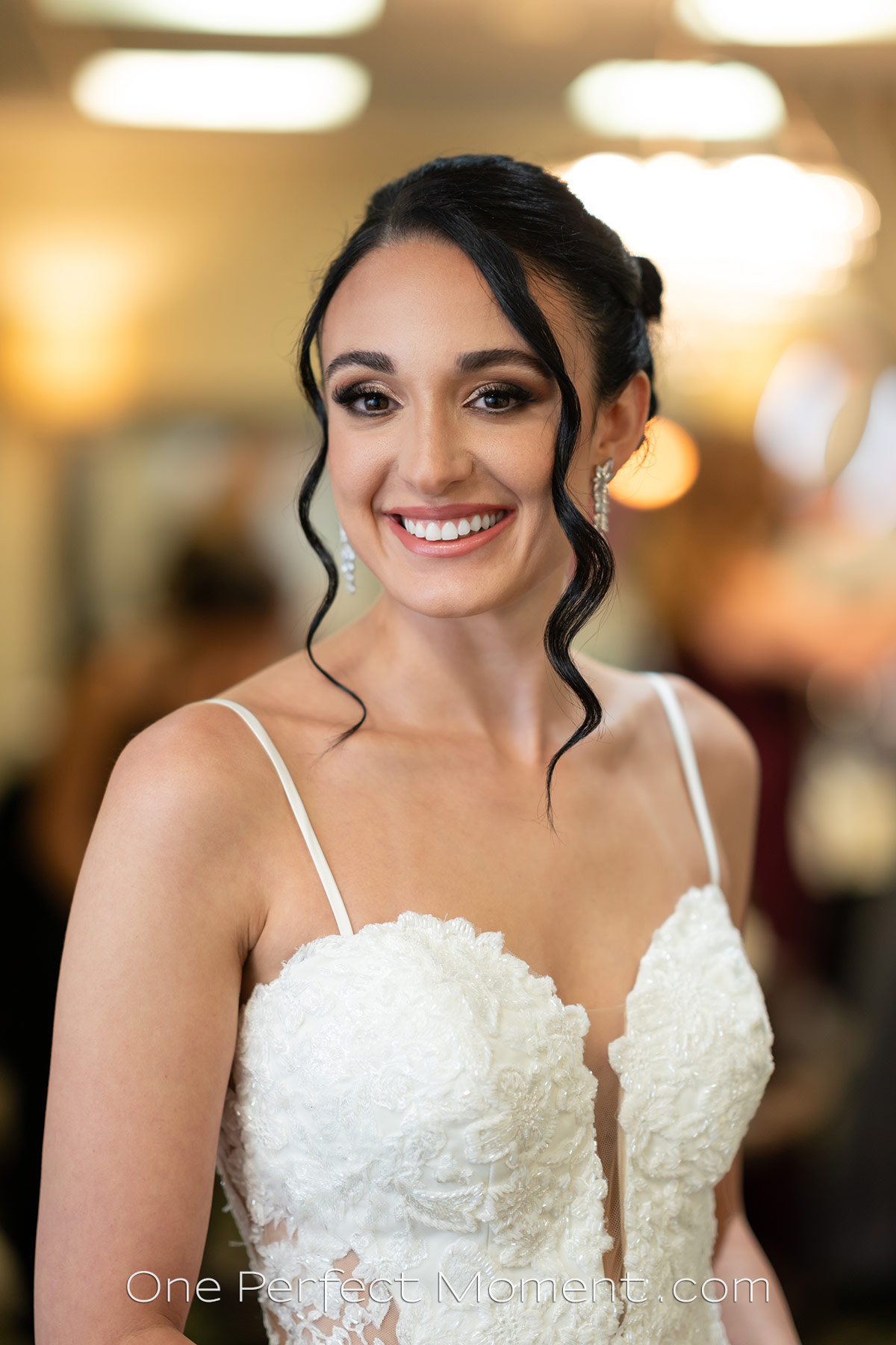 bride portrait with on-camera bounce flash