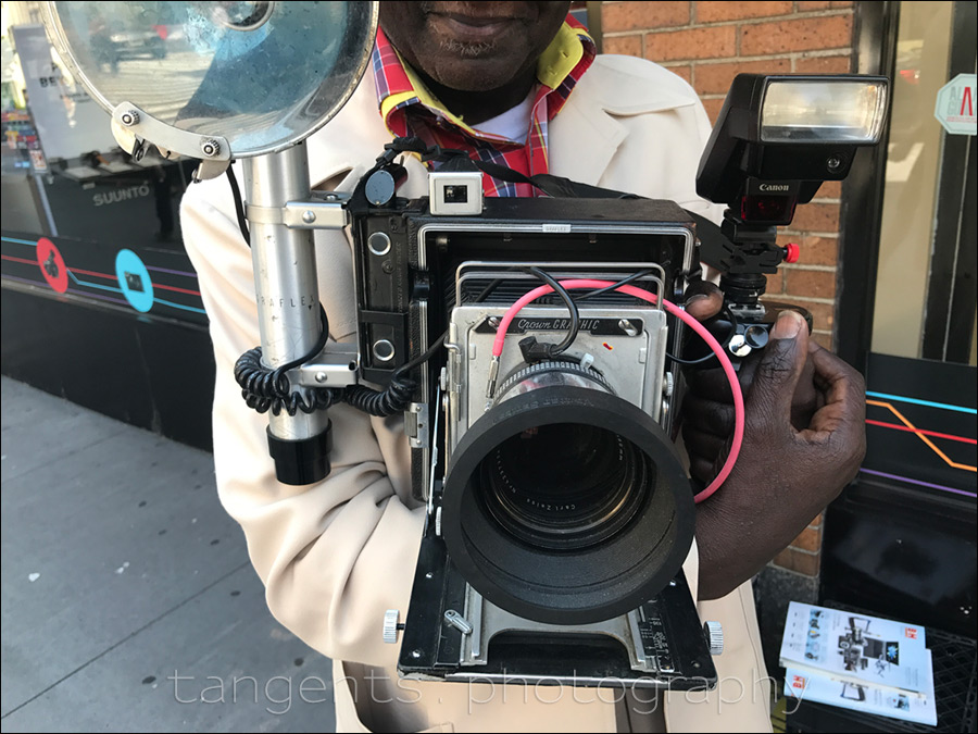 Louis Mendes with his Graflex Speed Graphic camera